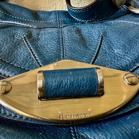 B Makowski Blue Soft Leather Bag New w/o Tags Unused, Orig. Packaging & Dust Bag - Picture 7 of 10